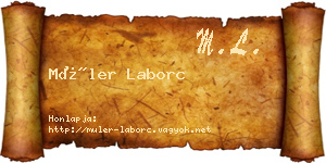 Müler Laborc névjegykártya